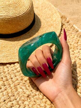 1pc Acrylic Semi Transparent Bracelets For Women's Personalized, Versatile And Exaggerated Colorful Geometric Jewelry Set 2025 New Retro Elegant Niche Design Sweet Temperament High-End Ladies Temperament Small Fresh Jewelry Perfect Gift For Ladies