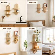 1 件装波西米亚拱形壁挂架，木质悬浮置物架，壁挂式烛台，波西米亚风格装饰展示架 - 天然木质手工香薰架，花瓶架，波西米亚风格墙面装饰 - 坚固耐用，节省空间，易于安装，防滑，多用途 - 适用于客厅、卧室、浴室、餐厅、玄关、阳台、家庭办公室