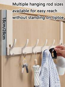 New No-Drill Door Hook, Over-The-Door Hanging Rack, Extended Length Door Mounted Clothes Hanger, Essential For Hanging Clothes. Ideal For Bedroom Storage. - Multicolor - View 6