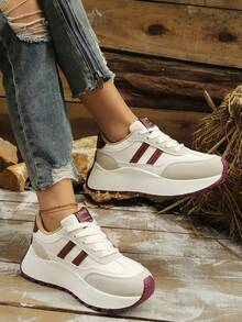 2025新款厚底休闲运动鞋，女士平底防滑防水轻便硫化鞋，秋冬季