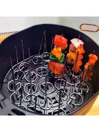 50/20/10pcs/Air Fryer Skewers Skewers - Universal Durable BBQ Accessories, Vertical Skewers Sticks Reusable Skewers For Chicken Meat Vegetable