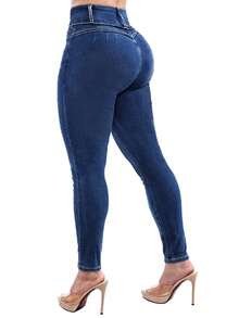 Women's Butt Lifting Jeans, High Elastic Tummy Control Skinny Long Pants, Fashion Elegant Casual Trousers Suitable For Date, Commuting, Shopping