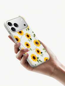 Custodia magnetica opaca per iPhone 17 Pro Max e 17 Air, custodia protettiva in TPU a forma di girasole, scocca morbida e antiurto - Viola - Visualizzare 11