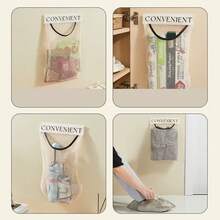 2pcs Kitchen Trash Bag Holder, Wall-Mounted Large Capacity Plastic Bag Storage Net With Hook And Loop, Easter Gift