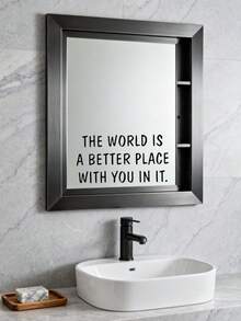 1/2 件装“有你，世界更美好”励志语录贴纸套装 – 自粘乙烯基贴纸，适用于镜子、汽车和家居 | 车辆和生活空间励志装饰 - 彩色 - 查看 7