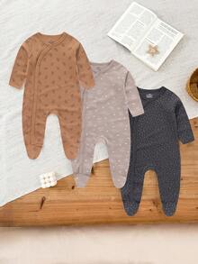 3 PCS Baby Boy Girl 0-12 Months Casual Long Sleeve Baby Rompers Soft Newborn Clothes Autumn Winter - Multicolor - View 1