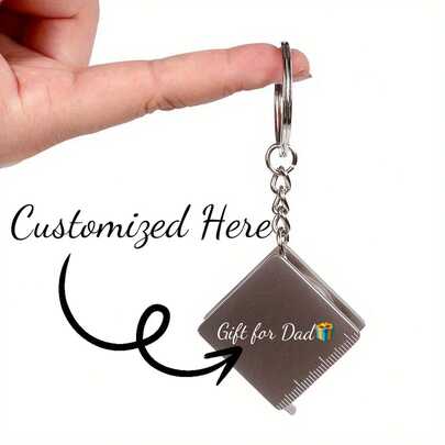 Cinta métrica de metal personalizada con marcas de nombre, regla cuadrada de acero, llavero, medida de cinta telescópica de precisión industrial creativa de acero inoxidable con llavero - Precisión de 0.01, 1M/39.37IN/1.2M/47.24IN/1.5M/59.1IN/Tres tamaños a elegir. Una herramienta y asistente útil, conveniente y fácil de usar, adecuada para ingenieros, técnicos, carpinteros y todo tipo de oficios. Un regalo perfecto para padres o novios.