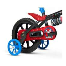 Bicicleta Mechanic Aro 12 - Nathor Infantil Cor Preto/Vermelho Quadro Aço - Preto - Visão 3