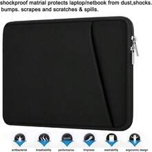Laptop Sleeve, Durable Briefcase Shockproof Protective Case, Handbags Portable Laptop Bag 15.6 Inch Notebook Computer With Front Pocket, Black - Đen + 15,6 inch - Xem 6