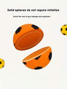 Silent Elastic Foam Soccer Ball | Soft PU Material, High Rebound | Quiet For Indoor Training/Activities | Abstract 3D Printed Design | Ideal Gift For Husband/Children/Sports Enthusiasts | Excellent Gift Choice For Thanksgiving/Christmas/Halloween/New Year | Suitable For Parent-Child Interaction, - Multicolor - View 6