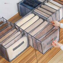 Hộp đựng đồ trong tủ quần áo có tay cầm, hộp đựng nhiều ngăn dạng ngăn kéo để đựng quần jean, áo phông, tất, hộp đựng quần áo gấp bằng vải có thể giặt được, hộp đựng quần áo dạng lưới, hộp đựng quần jean và áo nỉ kiểu ngăn kéo, hộp đựng đồ nhiều lớp trong tủ quần áo gia đình, màu xám, thích hợp cho cửa hàng. - Nhiều màu - Xem 2