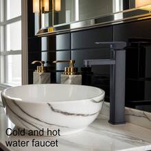 4-calowa, szeroka bateria łazienkowa, nowoczesna bateria umywalkowa z ceramicznym rdzeniem zaworu, oszczędzająca wodę, zawiera akcesoria montażowe, montaż na blacie z jednym otworem, powłoka ze stopu tytanu zapobiegająca odciskom palców, podnosi poziom wystroju łazienki