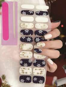 Winter Semi Cured UV Gel Nail Wraps Salon Quality Nail - Multicolor - View 6
