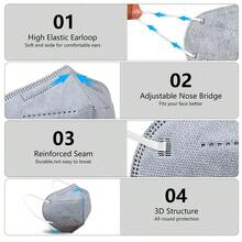 KN95 Face Mask 50 PCS Breathable Protection Masks Individually Wrapped 5-Ply KN95 Black Masks Cup Dust Safety Masks - Multi - View 2