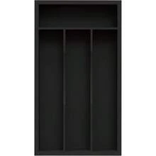 TFKI Small Silverware Organizer Bamboo Kitchen Drawer Organizer Utensil Holder Cutlery Tray And Spoon Flatware Storage With Grooved Drawer Dividers Black - 黑色 - 查看 1