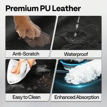 1pcs Back Seat Extender For Dogs, Dog Car Seat Cover For Back Seat With Hard Bottom,Waterproof Hammock For Car Pet Backseat,Upgraded PU Leather Material For Car & SUV - 黑色 - 查看 4