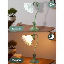 Flower Table LampLED Reading Light Bedside Vintage Flower Night Light 3 Colors Modes Kawaii Bedside Lamps Decor Living Room Bedroom Room Lighting Table Lamps Home Decoration - como en la foto - Ver 6