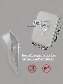 5/10 Stücke Spurlose Haken, Klebehaken für die Wand, ohne Nagel Wandmontage, für Bilderrahmen & Gemälde, Hochzeitsfotos, Wandmontage, Nagel-freie, nicht markierende Fotorahmen, Aufkleber Hängeregal Wanddekoration Haken, selbstklebende Schraubenpatch Aufkleber Malerei Haken - Verschiedenfarbig - Übersicht 10