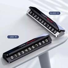 Placa de Número de Estacionamiento Temporal de Metal para Teléfono Móvil para Audi A4 A6 A7 RS A5 Q3 Q5 Q7 A8 A3 TT Sline Quattro S3 S4 S5 S6 S7 S8 - Gris - Ver 5