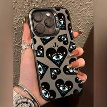 1pc Premium Full Screen Heart & Eye Pattern Protective Case Compatible With IPhone 7 8 Plus X XR XS MAX 11 12Pro 13 14 15 Plus 16 Pro Max, Anti-Drop Ultra-Thin Hard Face Cover TPU Protective Phone Case - Excellent Gift! - Multicolor - View 2