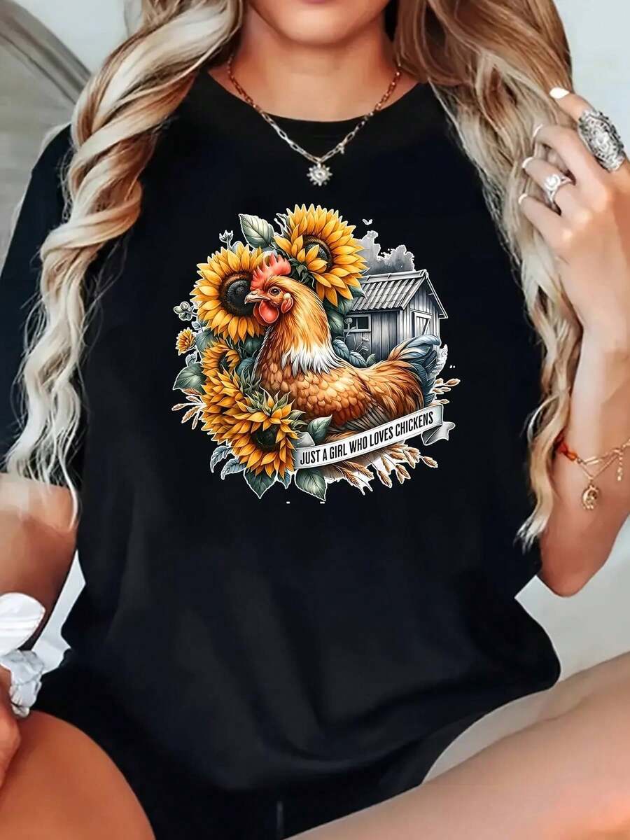 Talla Grande Sólo una que ama Mujeres Camiseta de Manga Corta Impresa Cómoda Transpirable Suave Estampado de Letras casual Adecuado para el Uso Diario
