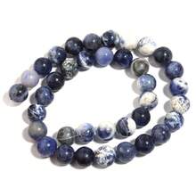 1pc Natural Blue Veined Stone Beads 4/6/8/10/12mm, Fashionable Handmade DIY Loose Beads Suitable For Bracelets, Necklaces, Jewelry, Phone Straps, Keychains, Wholesale - Blue Sodalite - View 9