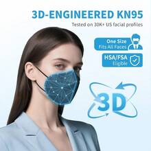 KN95 Face Mask 50 PCS Breathable Protection Masks Individually Wrapped 5-Ply KN95 Black Masks Cup Dust Safety Masks - Black - View 3
