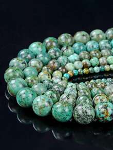 1 串非洲绿松石宝石珠，天然石圆形散珠，适合 DIY 珠宝制作手链项链，6 毫米 8 毫米尺寸 - 彩色 - 查看 8