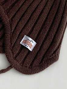 1pc French Tie-Up Knit Hat, Soft & Warm Autumn/Winter Decoration, Striped Tie-Up Ear Protection Knit Hat, Cute Solid Color Bucket Hat For Women - Multicolor - View 5