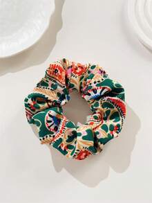 2pcs Women's Retro Paisley Fabric Scrunchies, Hair Ties For Ponytail, Bun, Elegant Decorative Hair Accessories For Daily Wear ,Scrunchy Hair Ties