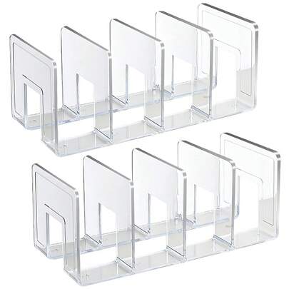 Acrylic File Holder, Clear File Sorter Desk File Organizer, Sturdy Desktop File Folder Organizer Rack For Envelopes...