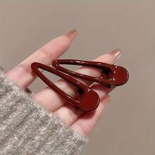 2 Pieces/2026, New Year's Atmosphere, Burgundy Hair Clips - Non-Slip, Durable, Simple Design, Compact And Portable, Suitable Everyday Wear, Lightweight And Small, Elegant Hair Accessory, New Year's Style Hair Clips. - 2個 - 查看 5