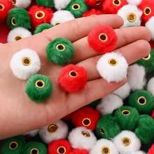 20pcs/Set Winter Christmas Style Super Soft Faux Fur Beads Big Hole Macaron Color Round Focal Beads For Pen Jewelry Making DIY Fashion Accessories Perfect For Creating Unique Bracelets Pen Decoration - Multicolor - View 6