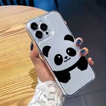 Funda de teléfono a la moda Funda de teléfono: Funda de teléfono transparente con diseño de panda lindo para  16/16 Plus/16 Pro/16 Pro Max,  15/15 Plus/15 Pro/15 Pro Max,  14/14 Plus/14 Pro/14 Pro Max,  13/13 Pro/13 Pro Max,  12/12 Pro Max,  11/11 Pro Diseño para chicas mujeres TPU suave a prueba de golpes más protector y femenino - 1 pieza - Ver 3