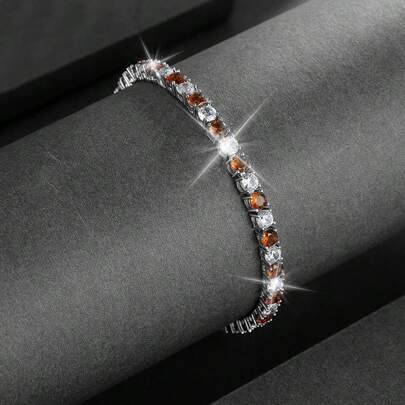 1 Peça Pulseira de Corrente de Tênis Geométrica Quadrada de Zircônia Cúbica de Prata Esterlina 925 Minimalista, Versátil para Mulheres, Adequada para Uso Diário, Presentes, Festas, Férias