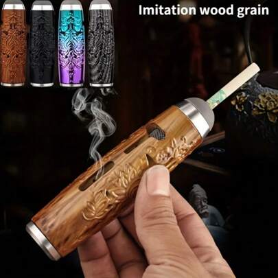 1 pieza Cenicero portátil vintage de mano, colector de cenizas, adecuado para viajes, hogar, oficina, automóvil, uso al aire libre. Cenicero cómodo para fumadores para cigarrillos gruesos, medianos y delgados. Cenicero de automóvil que no derrama cenizas. Mini accesorio portátil para fumar, regalos para hombres, regalos navideños, regalos de cumpleaños