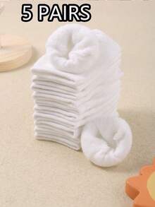 10 par ciepłych, krótkich skarpetek dla niemowląt na jesień i zimę, grube skarpetki frotte dla noworodków, urocze, jednokolorowe skarpetki dla maluchów. Proste i swobodne, termiczne skarpetki dla niemowląt, skarpetki zimowe.