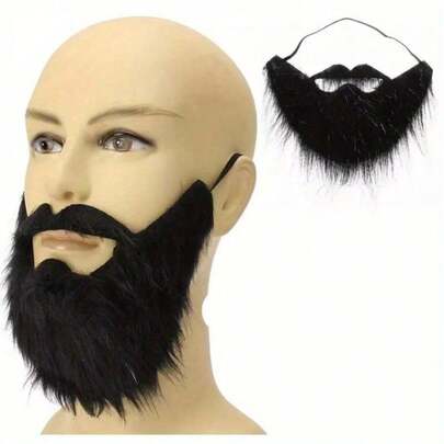 Long Fake Beard Mustache Party Halloween Decoration Festival Supplies Male Men U Shape Artificial Beard