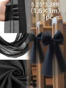 26ft Wedding Sheer Drapes, Chiffon Fabric Drapery Roof Ceiling Decor, For Wedding, Home, Room Decor, Bride Shower Birthday Party, Graduation, Hotel Decorations, Wedding Decorations - Black - View 19