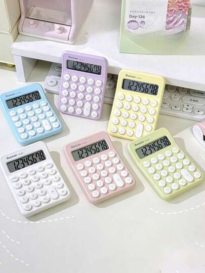 Calcolatrice portatile pratica color macaron, calcolatrice da ufficio di stile minimalista e carina, calcolo pratico, calcolatrice portatile color dopamina, calcolatrice mini essenziale per studenti e ufficio, utile per l'apprendimento e il calcolo matematico, regalo adatto per studenti, insegnanti, colleghi, amici, per compleanni, festività, stile minimalista, colore dopamina