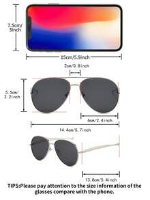 1副女士银色飞行员金属框复古双梁休闲街头风度假时尚眼镜 - 銀色 - 查看 5