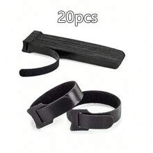 Cable Organizer Ties With Hook-And-Loop Fastener - Ideal For Family Cable Management And Gardening Ties - Black - View 12