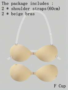 1 件女士粘性无肩带露背聚拢硅胶胸垫，多功能隐形胸罩乳头罩，带可拆卸吊带，适合露背连衣裙、婚纱、泳装和角色扮演 - 彩色 - 查看 64