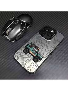 Custodia per auto fuoristrada con graffiti, compatibile con 16, 15, 14, 13, 12, 11 Pro Max, X, XR, XS Max, 8, 7 Plus, con retro opaco antiurto - Argento - Visualizzare 5