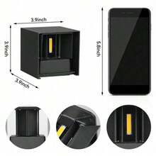 Waterproof Outdoor Wall Light LED Lighting Outdoor Square Aluminum Material Natural Wood/Walnut/Black Up And Down Lighting Wall Lamp Home Outdoor Waterproof Street Light Home Decor Indoor Decor House Garden Lighting Wall Lamp Suitable For Outdoor Balcony/Courtyard/Garden/Stairs/Street/Yard/Living Room/Bedroom/Kitchen/Bathroom/Corridor/Hallway - Waterproof Square LED Wall Light - View 6