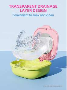 Magnetic Denture Case With Mirror - High-Quality Multi-Functional Design, Various Color Options, Portable Denture Storage Box, Made Of ABS Material, Secure Clasp - Multicolor - View 6