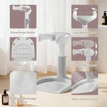 Ubravoo Baby Bath Stand, Baby Bath Assistant, Toddler Bath Support With Adjustable Height & Armrest, Portable Bath Rack With Anti-Skip Base, Bath Helper For Infants 6-36 Months - 白色 - 查看 5