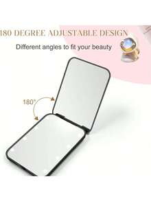 LED化妆镜，带灯化妆镜，便携式迷你化妆镜，LED照明旅行化妆镜，带灯口袋化妆镜，放大折叠化妆镜，多功能桌面化妆镜，适用于学生宿舍、旅行、化妆、办公室、卧室，情人节/母亲节送给女性的最佳礼物 - 彩色 - 查看 7