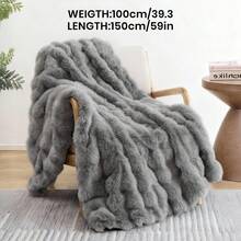 1pc Solid Color Plush Blanket, Available In Multiple Colors, Soft & Warm Faux Fur Luxury Style Throw Blanket, Suitable For Living Room, Bedroom, Sofa And More, Fluffy Long Pile Blanket, Soft & Cozy Sofa Throw, Autumn Decor, Room Decor, Back To School, Study Supplies