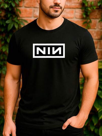 Camiseta NIN Nine Inch Nail s Logo Simples Banda Rock Alternativo Industrial Básica Unissex 100% Algodão Premium – Masculino e Feminino | Casual, Streetwear, Plus Size, Lançamento com Envio Imediato em Várias Cores